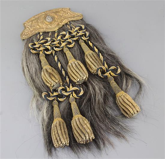 A Victorian Cameron Highlanders sporran, case 24in.
